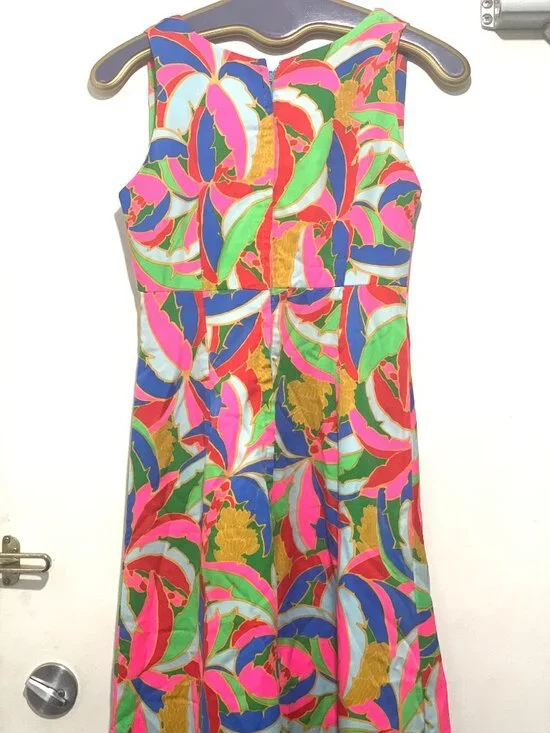 VINTAGE HANDMADE SLEEVELESS MAXI COLORFUL DRESSES SIZE S - Picture 7 of 9